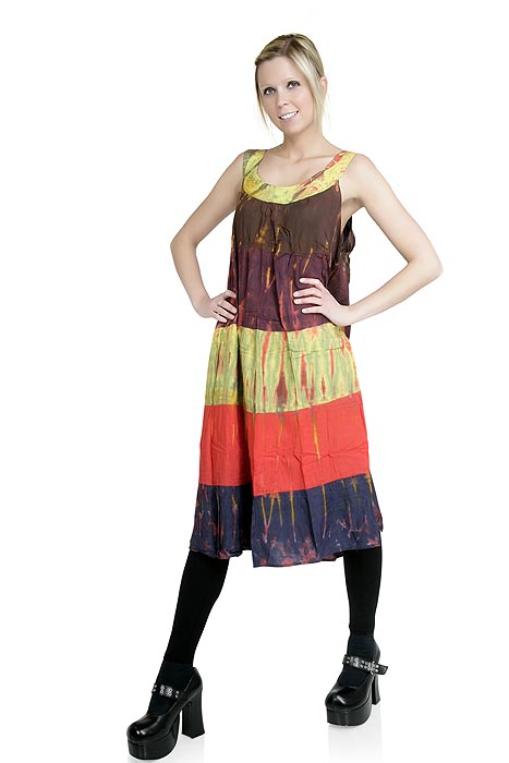 wang Onderhoud logica 70er Jahre Batik Kleid bunt | 70er Batik Kleider