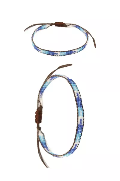 Hippie Armband mit blauen Glasperlen